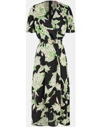 AX Paris - Floral Printed Short Sleeve Belted Wrap Midi Dress - Lyst