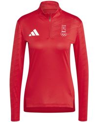 adidas - Half Zip Long Sleeve Performance Tracksuit Top - Lyst