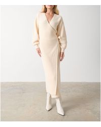 Pretty Lavish - P. Aidan Wrap Knitted Jumper Dress - Lyst