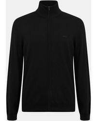 BOSS - Wool Full Zip Sweatshirt - Lyst