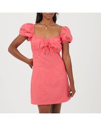 Brave Soul - Puff Sleeve Mini Dress With Sweetheart Neckline - Lyst