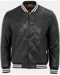 Firetrap - Faux Leather Button Long Sleeve Quilted Jacket - Lyst