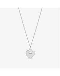 Inicio - Pawprint Charm Heart Pendant - Lyst