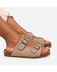 Where's That From - Wheres Two-Strap Buckle Detail Flat Sandals - Lyst