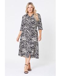 Be You - Maxi Shirt Dress Zebra Print - Lyst