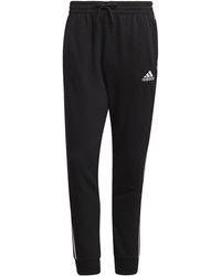 adidas - Essentials French Terry Tapered Cuff 3-Stripes Jog Joggers - Lyst