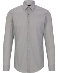 BOSS - H-Hank Patterned Short Sleeve Kent Collar Shirt - Lyst