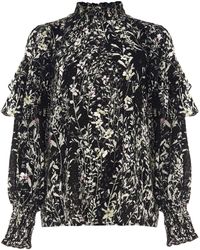 Phase Eight - Daphne High Neck Ruffle Blouse - Lyst