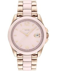 COACH - Ladies Greyson Pink Ceramic Bracelet Watch - Lyst
