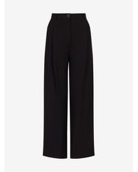 ARMANI EXCHANGE - High-Waisted Straight Leg Trousers - Lyst