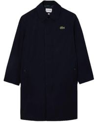 Lacoste - Lightweight Showerproof Cotton Twill Trench Coat - Lyst