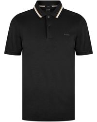 BOSS - Penrose Slim Fit Polo Shirt With Signature Tipped Collar - Lyst