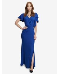 Gina Bacconi - Deidre Metallic Maxi Dress With V-Neck - Lyst