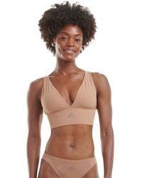 adidas - Active Seamless Micro Stretch Long Line Plunge Bra - Lyst
