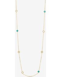 Jon Richard - Plated Coral Long Station Clover Necklace - Lyst