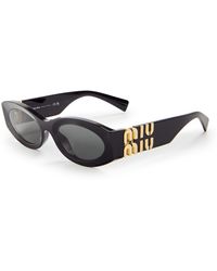 Miu Miu - Oval Sunglasses - Lyst