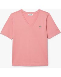 Lacoste - Relaxed-Fit Soft Cotton V-Neck T-Shirt - Lyst