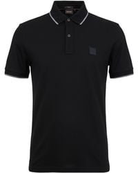 BOSS - Pique Short Sleeve Polo Shirt With Logo Detail - Lyst
