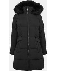 DKNY - Quilted Fur Hood Tailored Fit Medium Puffer Jacket - Lyst