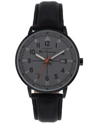Ben Sherman - Bs090b Black Pu Strap Watch With Grey Dial - Lyst