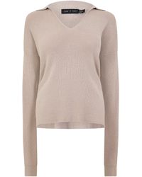 I Saw It First - Long-Sleeve Fine-Knit Polo Shirt - Lyst