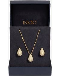 Inicio - Plated Cubic Zirconia Teardrop Set - Lyst