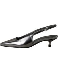Calvin Klein - Square-Toe Leather Kitten-Heel Mules - Lyst