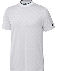 adidas - S Mock Polo Shirt Grey One/white S - Lyst