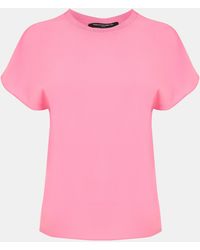 French Connection - Crepe Crew Neck T-Shirt - Lyst