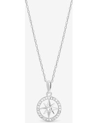 Simply Silver - Sterling 925 Cz Pave Celestial Pendant - Lyst