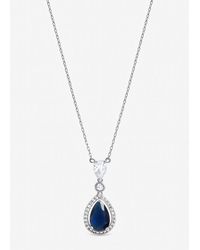 Jon Richard - Rhodium Plated Cubic Zirconia Pendant Necklace - Lyst