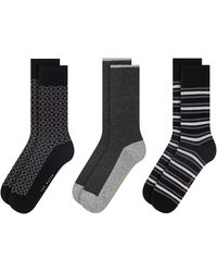 Ted Baker - S Formal Crew Socks Black Stripe Mix S 7-11 - Lyst