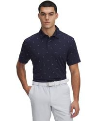 Under Armour - S Printed Short Sleeve Performance Polo Blue 3xl - Lyst