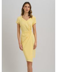 Gina Bacconi - Peggy Short Faux Wrap V Neck Dress - Lyst