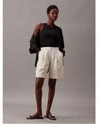 Calvin Klein - Ck L Linen Shorts Ld43 - Lyst