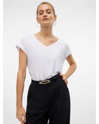 Vero Moda - Filli Short-Sleeve V-Neck Regular Fit T-Shirt - Lyst