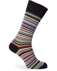 Paul Smith - Multi Stripe Cotton Crew Socks - Lyst