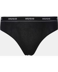 HUGO - 3 Pack Comfortable Cotton Thongs With Logo Detail - Lyst