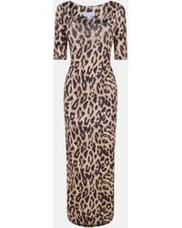 Never Fully Dressed - Leo Iris Leopard Print Floor Length Maxi Dress - Lyst