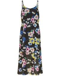 Yumi' - Floral Strappy Midi Wrap Dress - Lyst