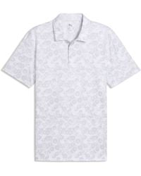 PUMA - Pure 2.0 Floral Short Sleeve Performance Polo Shirt - Lyst