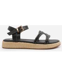 Where's That From - Pu Sofia Wide Fit Flatform Sandal - Lyst