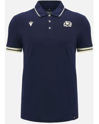 MACRON - Scotland Rugby Athleisure Cotton Slim-Fit Polo Shirt 2026 - Lyst