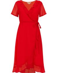 Yumi' - Frill Wrap Dress - Lyst