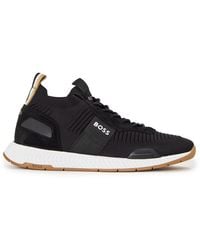 BOSS - Titanium Knit Contemporary Run Trainers - Lyst