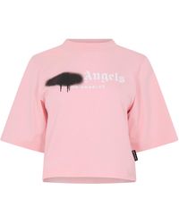 Palm Angels - Spray T Cropped Crop Top - Lyst
