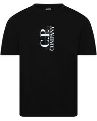 C.P. Company - 30/1 Jersey Vertical Logo T-Shirt - Lyst