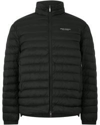 ARMANI EXCHANGE - Chest Logo Duck Down Full-Zip Quilted Jacket - Lyst
