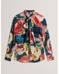 Ted Baker - Tie Neck Long-Sleeve Blouse - Lyst