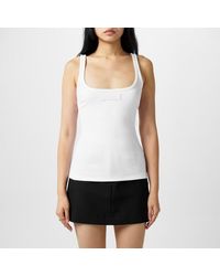 Versace - 90S Vintage Logo Ribbed Tank Top - Lyst